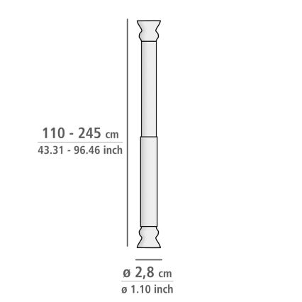 WENKO 19206100 - Suihkutanko FLEX 110 cm valkoinen