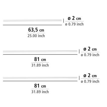 WENKO 19214100 - UNIVERSAL-tanko 2x2 cm valkoinen
