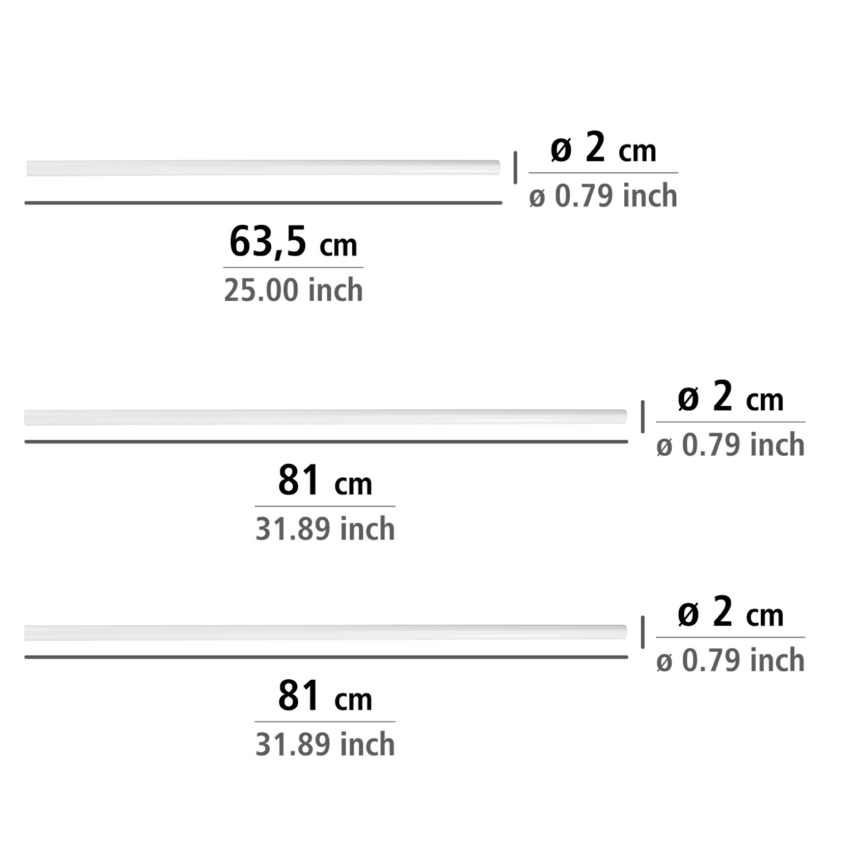 WENKO 19214100 - UNIVERSAL-tanko 2x2 cm valkoinen