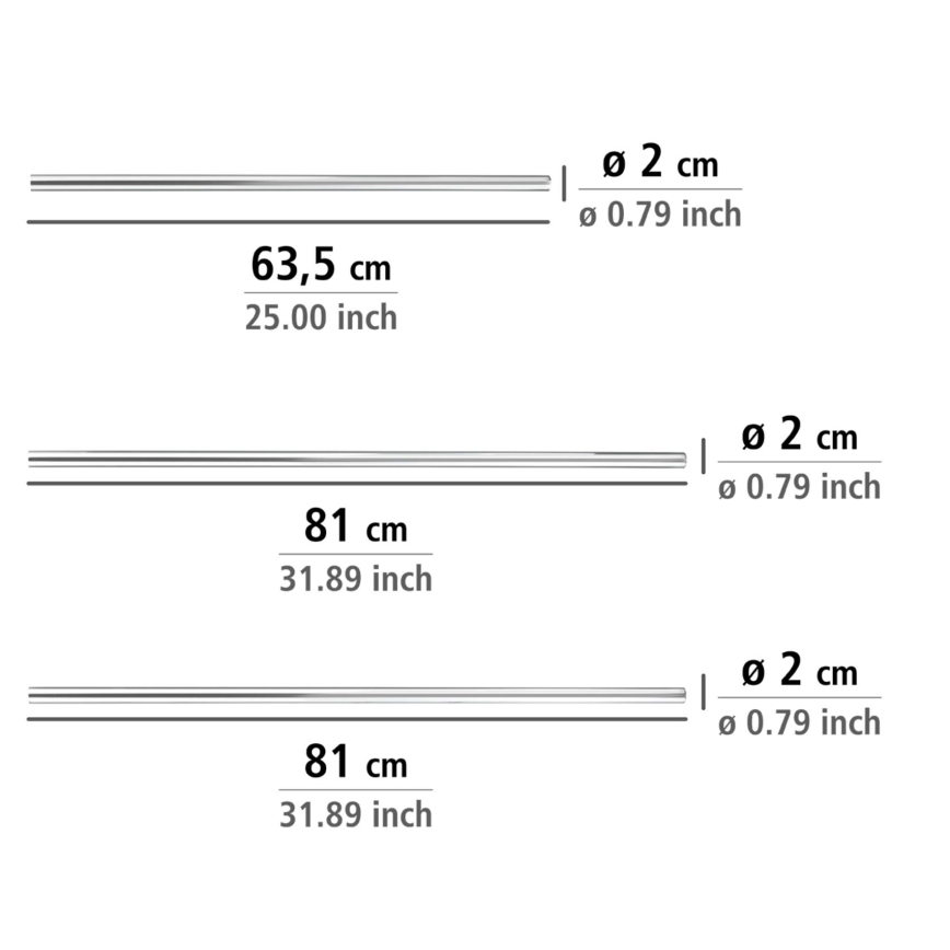WENKO 19215100 - Tangonpidike UNIVERSAL 2x2 cm kromi/valkoinen