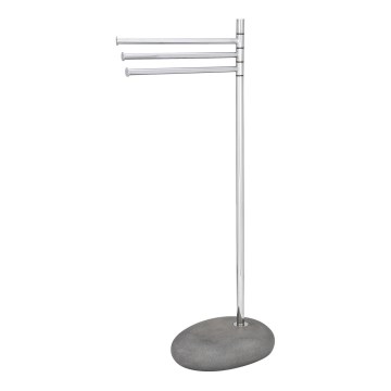WENKO 19493100 - Pyyheteline PEBBLE STONE 38x84 cm kiiltävä kromi/harmaa