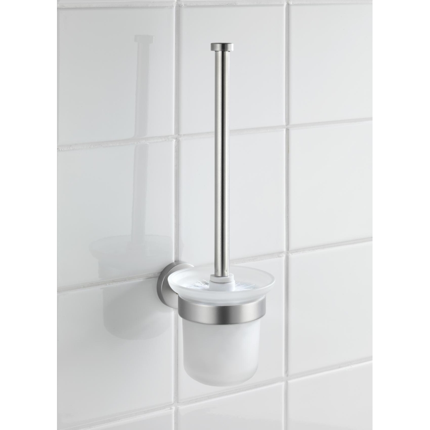 WENKO 19614100 - WC-harja BOSIO MATT 10x14 cm ruostumaton teräs/hopea/satiinipinta