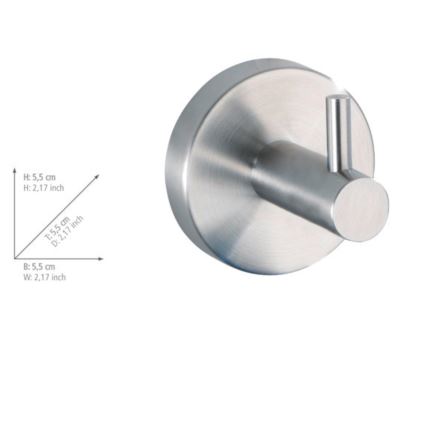 WENKO 19621100 - Koukku BOSIO MATT 5,5x5,5 cm ruostumaton teräs/hopeanvärinen