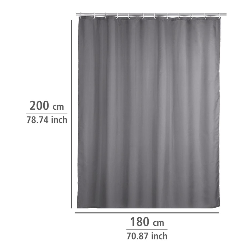 WENKO 20044100 - Suihkiverho 180 x 200 cm harmaa