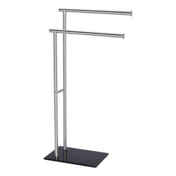WENKO 20390100 - Pyyheteline LIMA 41x79 cm ruostumaton teräs/satiini/musta