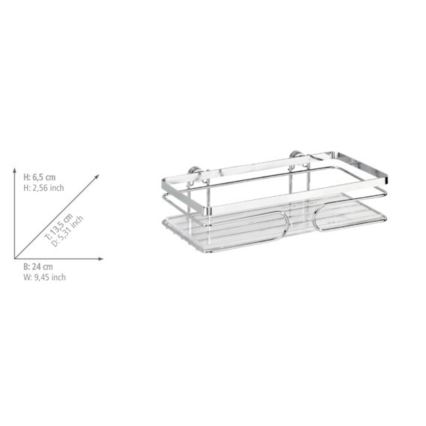 WENKO 20409100-Hylly PREMIUM RUOSTUMATON TERÄS 24x13,5 cm ruostumaton teräs/hopea