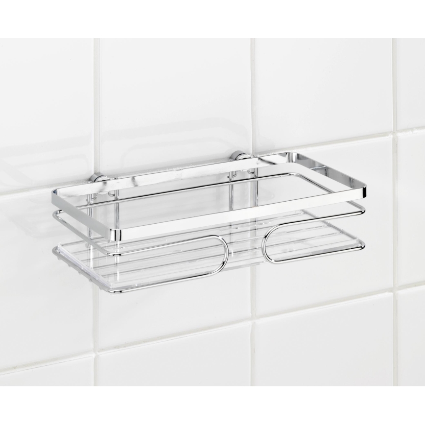 WENKO 20409100-Hylly PREMIUM RUOSTUMATON TERÄS 24x13,5 cm ruostumaton teräs/hopea