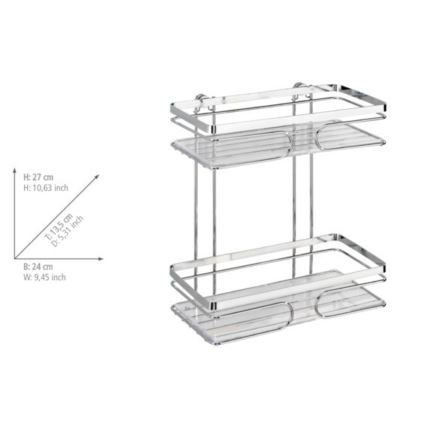 WENKO 20410100-PREMIUM-ruostumaton teräshylly 24x27 cm ruostumaton/hopea