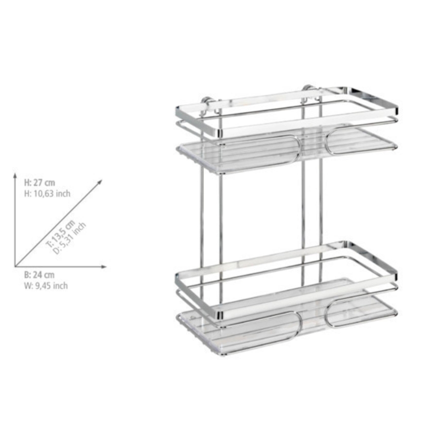 WENKO 20410100-PREMIUM-ruostumaton teräshylly 24x27 cm ruostumaton/hopea