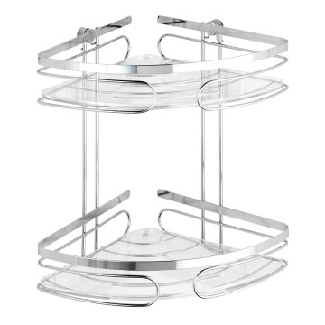 WENKO 20412100-Kulmahylly PREMIUM RUOSTUMATON TERÄS 26,5x27,5 cm ruostumaton teräs/hopea
