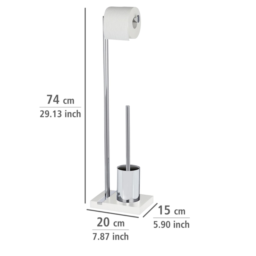 WENKO 20486100 - WC-harja NOBLE 20x74 cm kromi/valkoinen