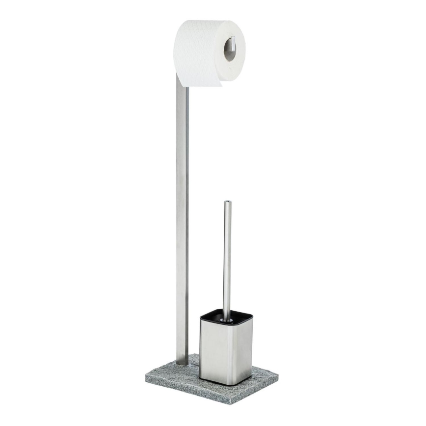 WENKO 20604100 - WC-harja GRANIT 23x73,5 cm ruostumaton teräs/satiinipinta/harmaa