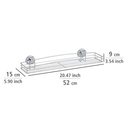 WENKO 20884100-Hylly VACUUM-LOC MILAZZO 51x15,2 cm kiiltävä kromi