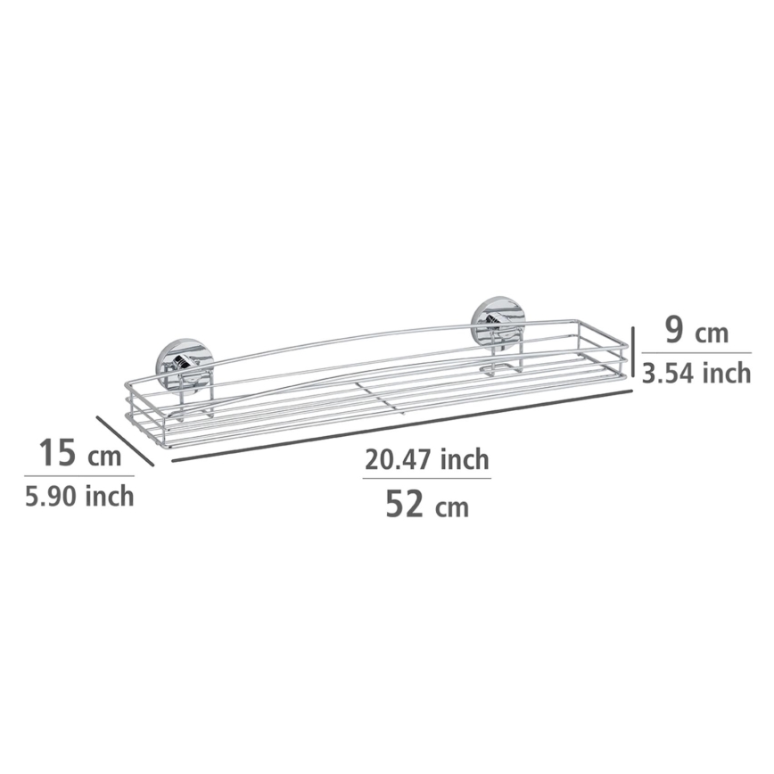 WENKO 20884100-Hylly VACUUM-LOC MILAZZO 51x15,2 cm kiiltävä kromi