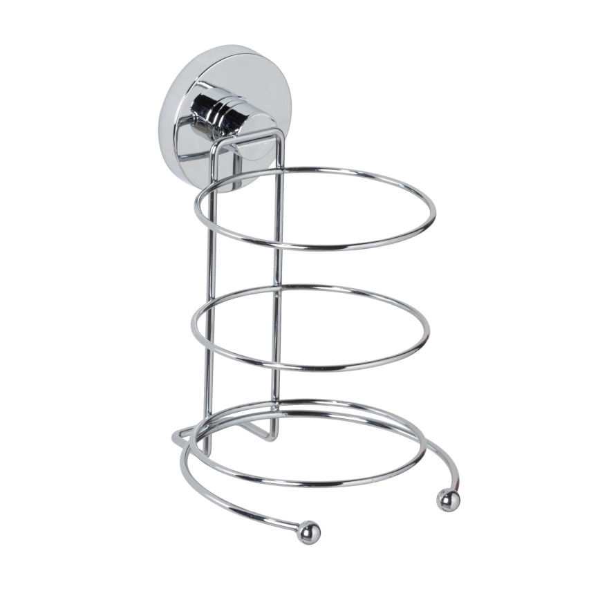 WENKO 20896100-Hiustenkuivaajan pidike VACUUM-LOC MILAZZO 12x17 cm kiiltävä kromi