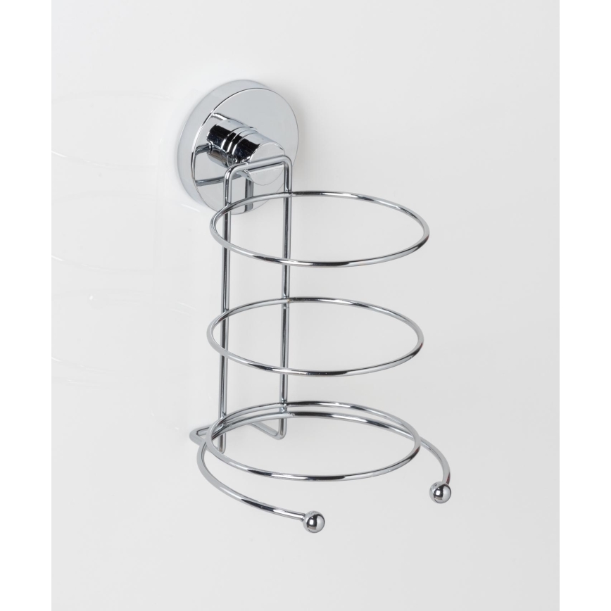 WENKO 20896100-Hiustenkuivaajan pidike VACUUM-LOC MILAZZO 12x17 cm kiiltävä kromi