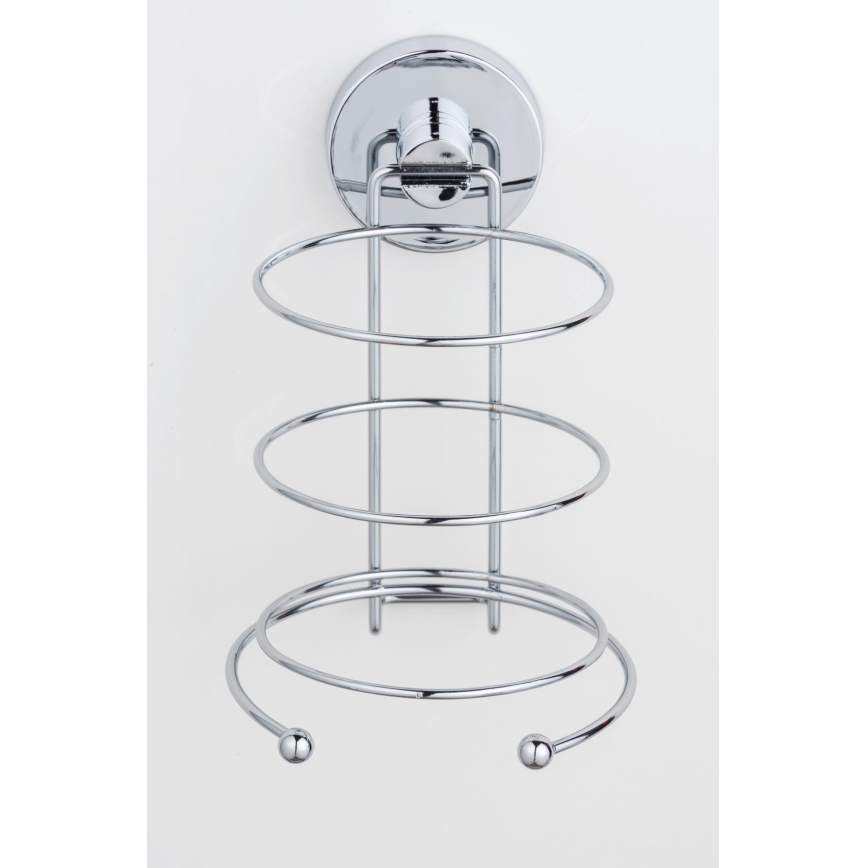 WENKO 20896100-Hiustenkuivaajan pidike VACUUM-LOC MILAZZO 12x17 cm kiiltävä kromi