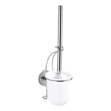 WENKO 20898100-WC-harja VACUUM-LOC MILAZZO 10x34 cm ruostumaton teräs/kiiltävä kromi/valkoinen