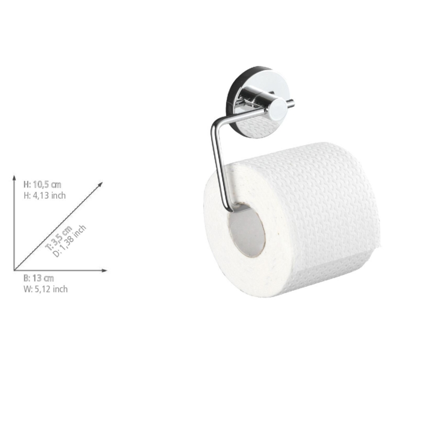 WENKO 20899100 - VACUUM-LOC MILAZZO WC-paperiteline, 13 x 10,5 cm, kiiltävä kromi
