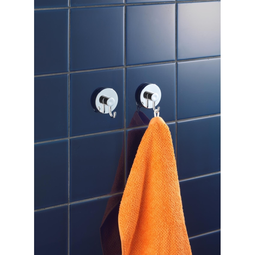 WENKO 20900100-koukku VACUUM-LOC pyöreä teräs 6x6,7 cm kiillotettu kromi