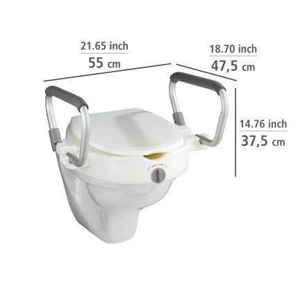 WENKO 20924100-WC-istuin SECURA 55x47,5 cm valkoinen/hopea