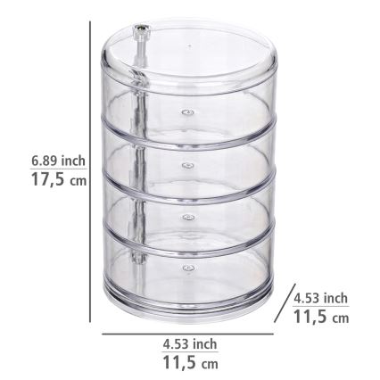WENKO 20990100 - Säilytin TOWER 11,5x17,5 cm läpinäkyvä