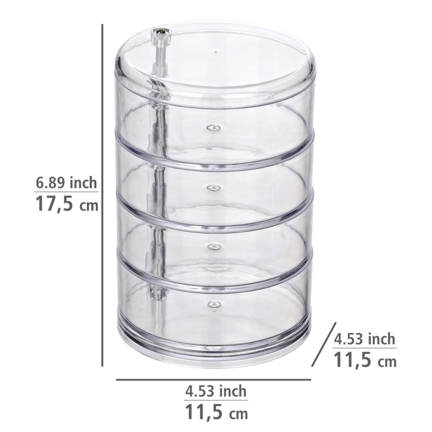 WENKO 20990100 - Säilytin TOWER 11,5x17,5 cm läpinäkyvä