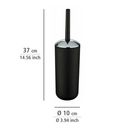 WENKO 21210100 - WC-harja BRASIL 10x37 cm musta/kiiltävä kromi