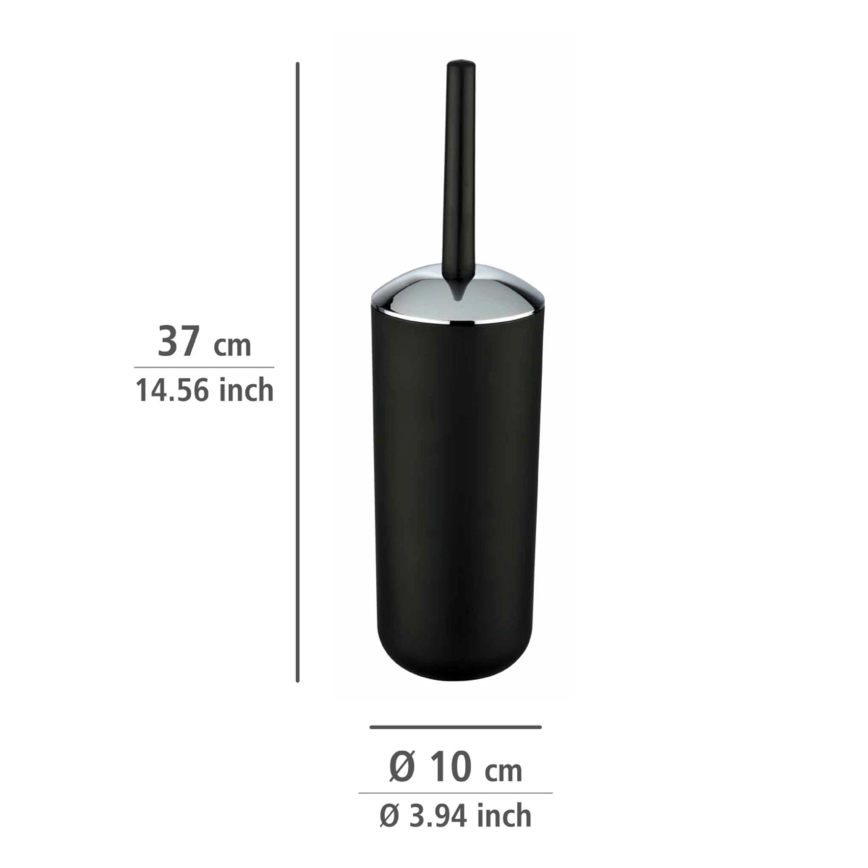 WENKO 21210100 - WC-harja BRASIL 10x37 cm musta/kiiltävä kromi