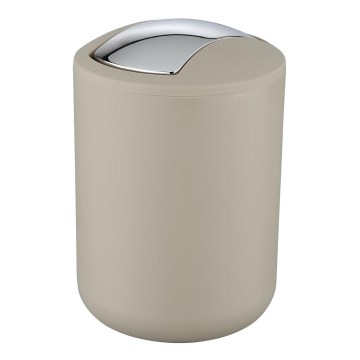 WENKO 21221100 - Roskakori BRASIL 14x21 cm beige/kiiltävä kromi