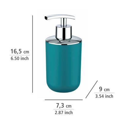 WENKO 21224100 - Saippua-annostelija BRASIL 7,3x16,5 cm turkoosi/kiiltävä kromi