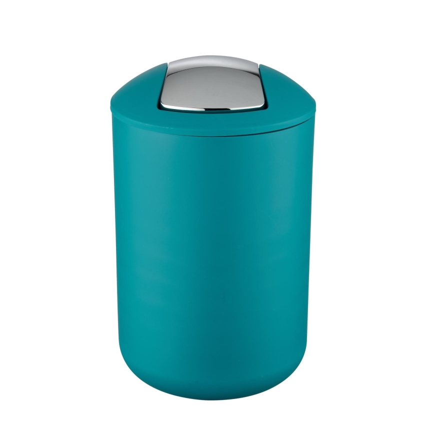 WENKO 21227100 - Roskakori BRASIL 19,5x31 cm turkoosi/kiiltävä kromi
