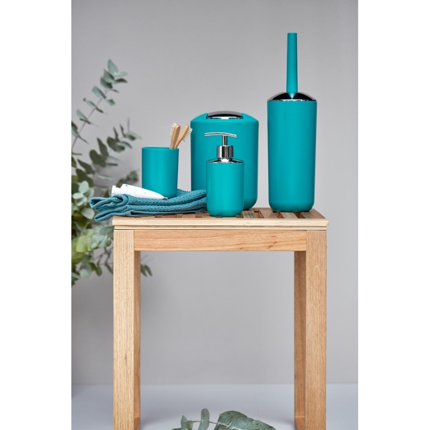 WENKO 21227100 - Roskakori BRASIL 19,5x31 cm turkoosi/kiiltävä kromi