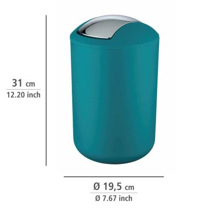 WENKO 21227100 - Roskakori BRASIL 19,5x31 cm turkoosi/kiiltävä kromi