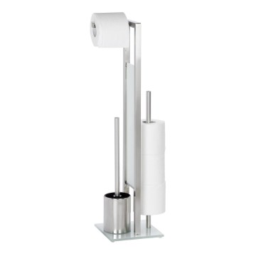 WENKO 21564100 - WC-harja RIVALTA 18x70 cm ruostumatonta terästä/hopea/valkoinen/musta