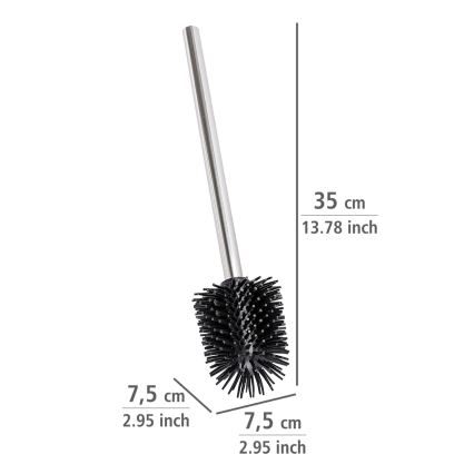 WENKO 21799100 - WC-harja 7,5x35 cm ruostumaton teräs/hopea/musta
