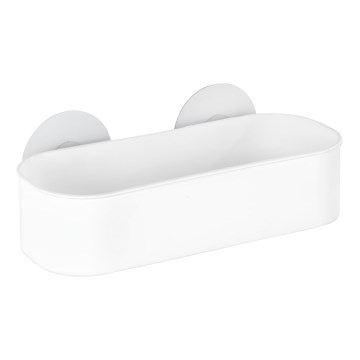 WENKO 21824100-OSIMO muovihylly 27x12 cm valkoinen/läpinäkyvä