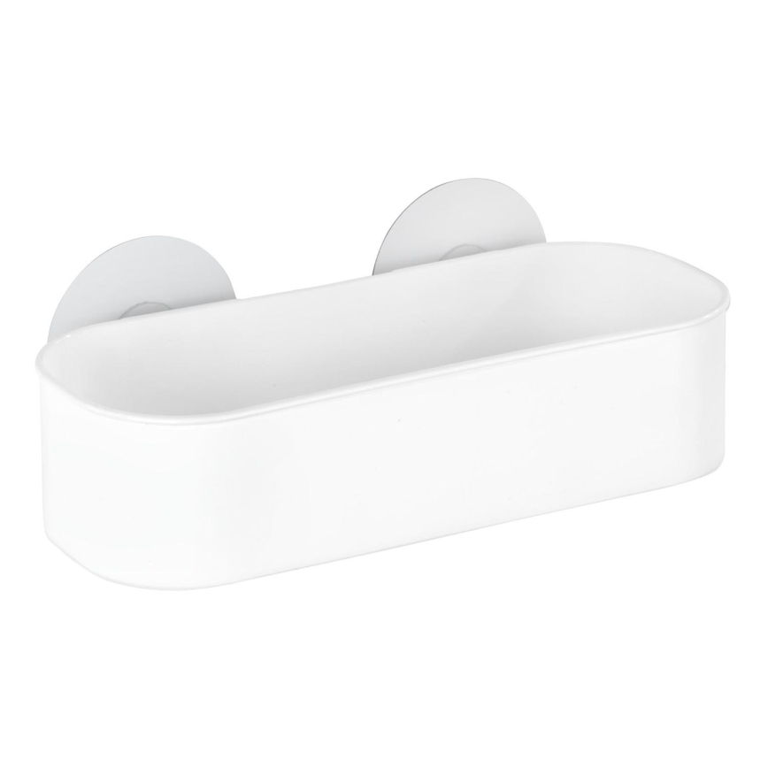 WENKO 21824100-OSIMO muovihylly 27x12 cm valkoinen/läpinäkyvä
