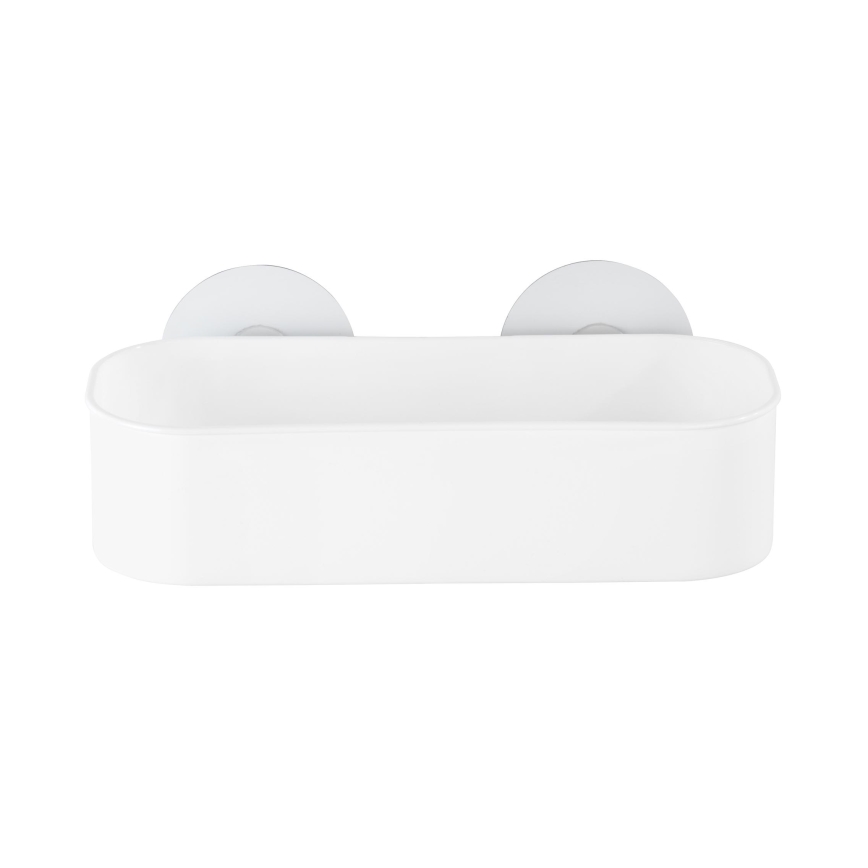 WENKO 21824100-OSIMO muovihylly 27x12 cm valkoinen/läpinäkyvä