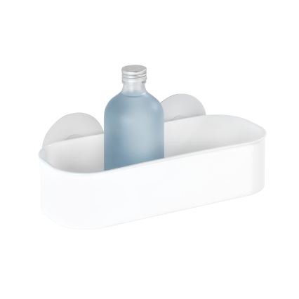 WENKO 21824100-OSIMO muovihylly 27x12 cm valkoinen/läpinäkyvä