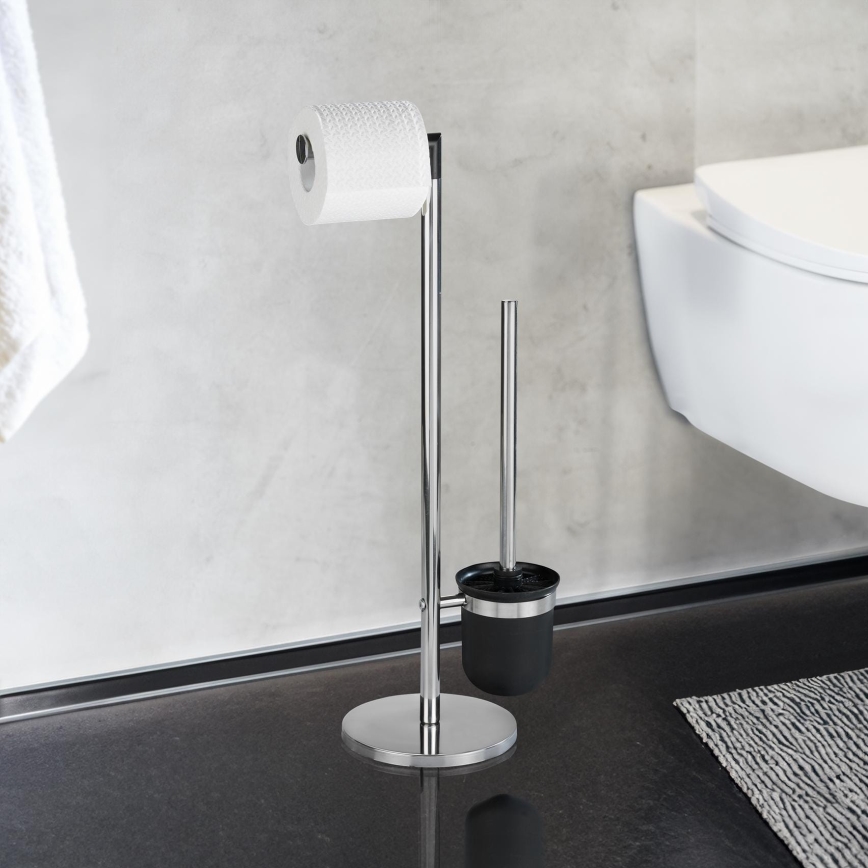 WENKO 21836800 - WC-harja PARUS 25,5 x 57 cm ruostumaton teräs/hopea/musta