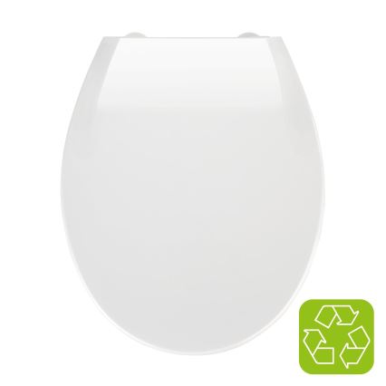 WENKO 21901100-WC-istuin KOS 44x37 cm valkoinen/hopea