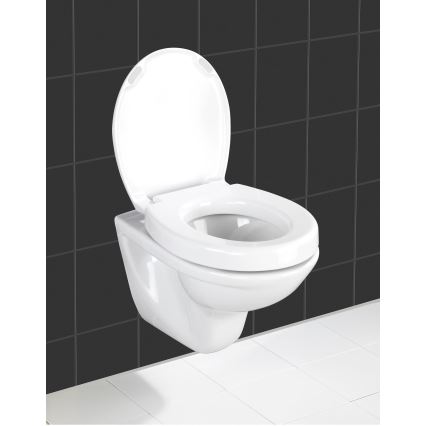 WENKO 21905100-WC-istuinkansi SECURA 37x44 cm valkoinen/harmaa