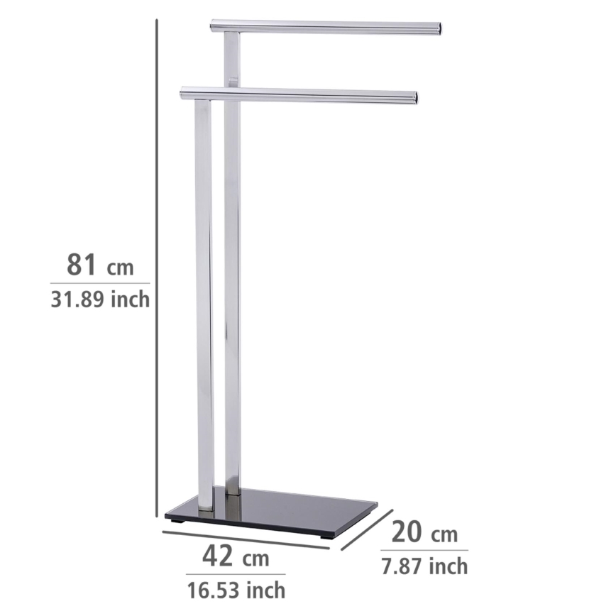 WENKO 22090100 - Pyyheteline LAVA 42x81 cm ruostumaton teräs/hopea/musta