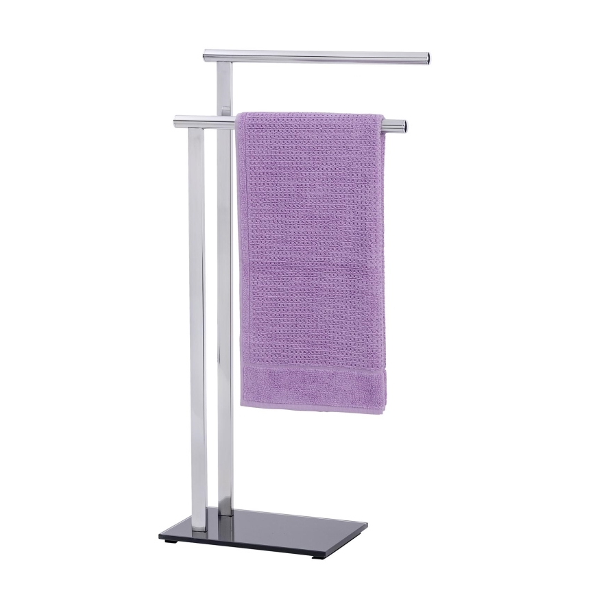 WENKO 22090100 - Pyyheteline LAVA 42x81 cm ruostumaton teräs/hopea/musta