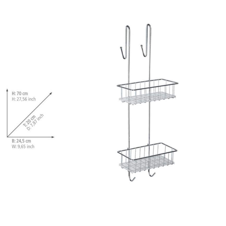 WENKO 22213100 - ALDO-teline 24,5 x 70 cm ruostumaton teräs/hopeanvärinen