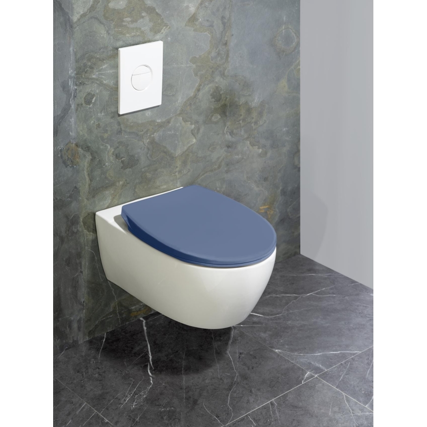 WENKO 22403100-WC-istuin SAMOS 44,5x37,5 cm sininen/hopea