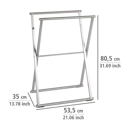 WENKO 22476100 - Pyyheteline LAVA 53,5x80,5 cm ruostumaton teräs/hopea