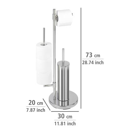 WENKO 22512100 - UNIVERSALO NEO WC-harja 30x73 cm, ruostumaton teräs/hopea