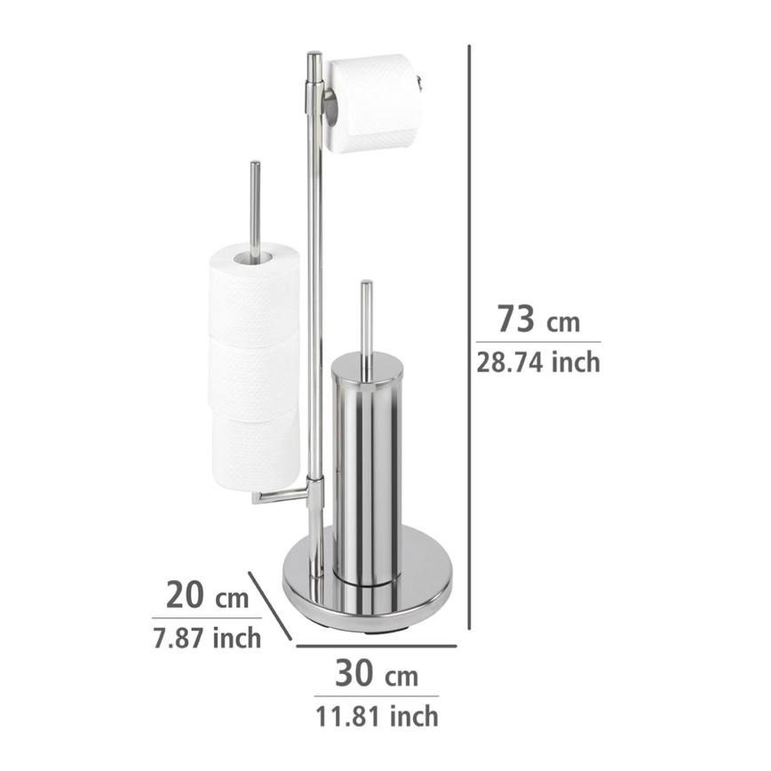 WENKO 22512100 - UNIVERSALO NEO WC-harja 30x73 cm, ruostumaton teräs/hopea